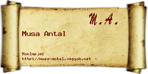 Musa Antal névjegykártya